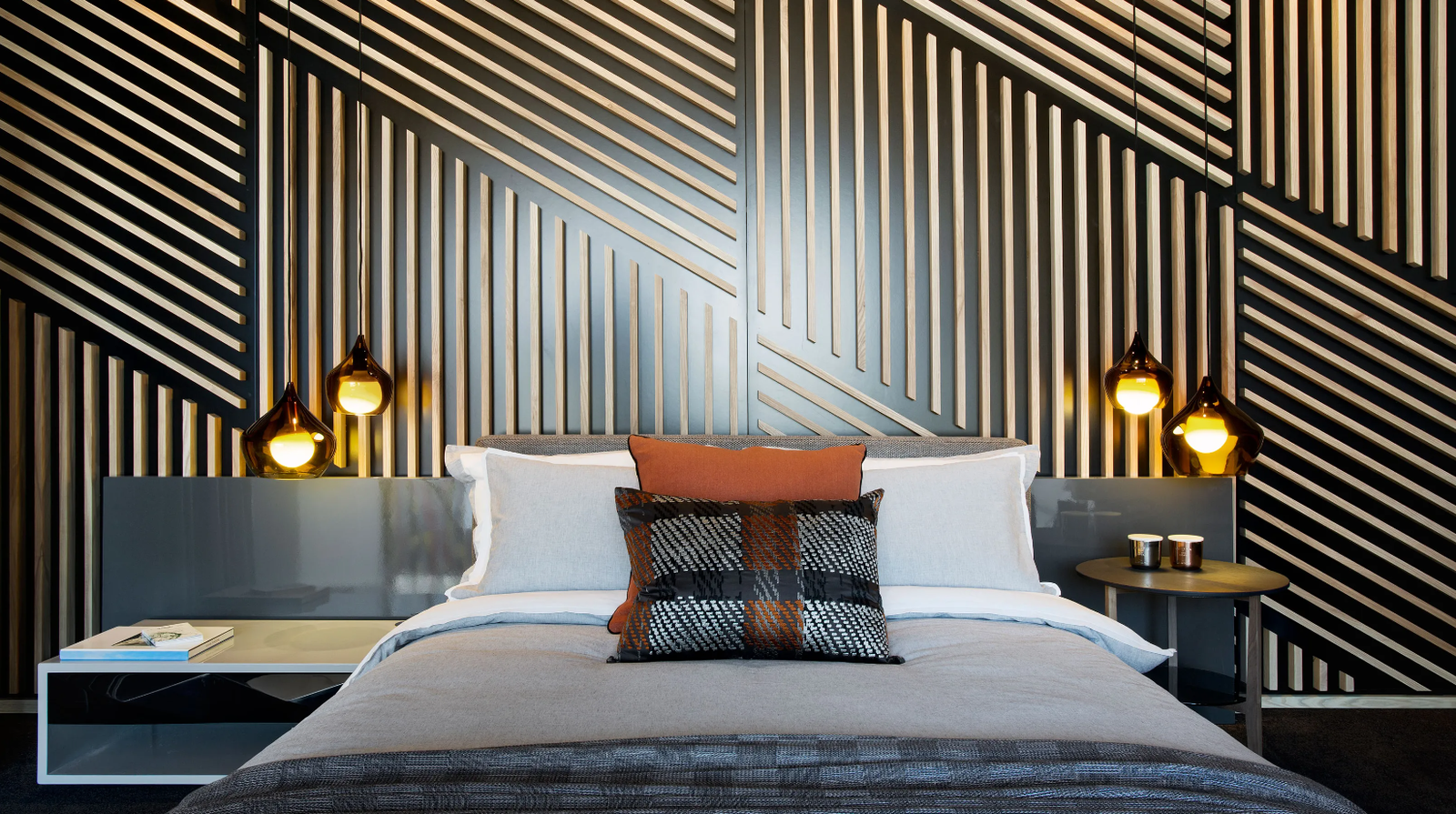 Modern interior wall with stylish 3D decorative panels installed by Runika.pro's design team in Miami