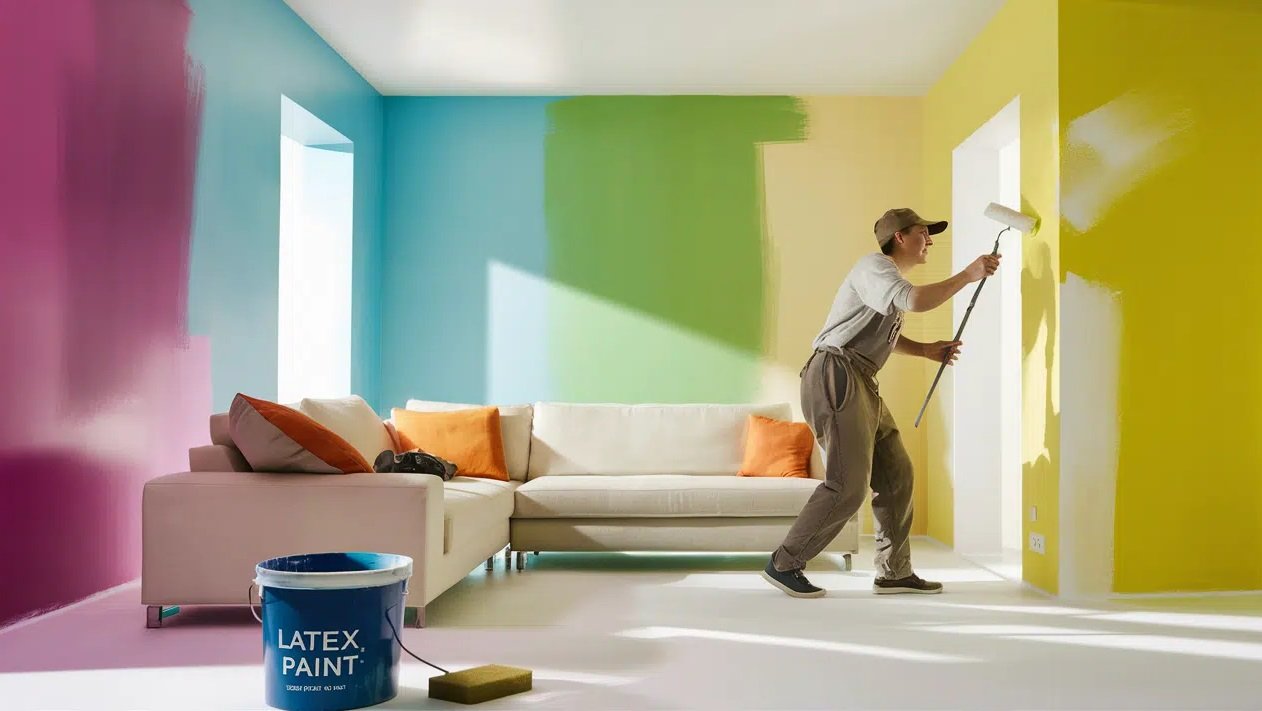 Expert Interior Wall Painting in Miami | Flawless Finish for Your Home A Runika.pro painting specialist in Miami applying a perfectly smooth finish to a residential interior wall, demonstrating expert technique